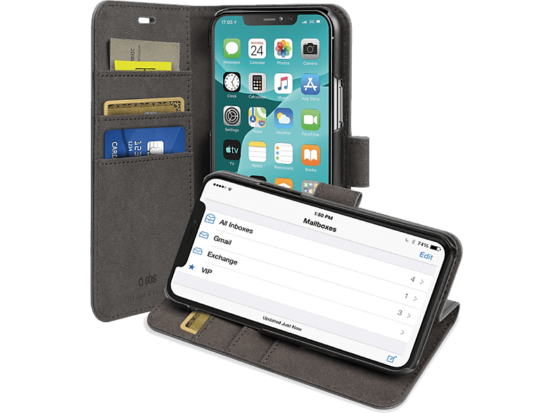 SBS Flip cover Wallet Case Stand iPhone XI Max Zwart (TEBKWALIP6519K)