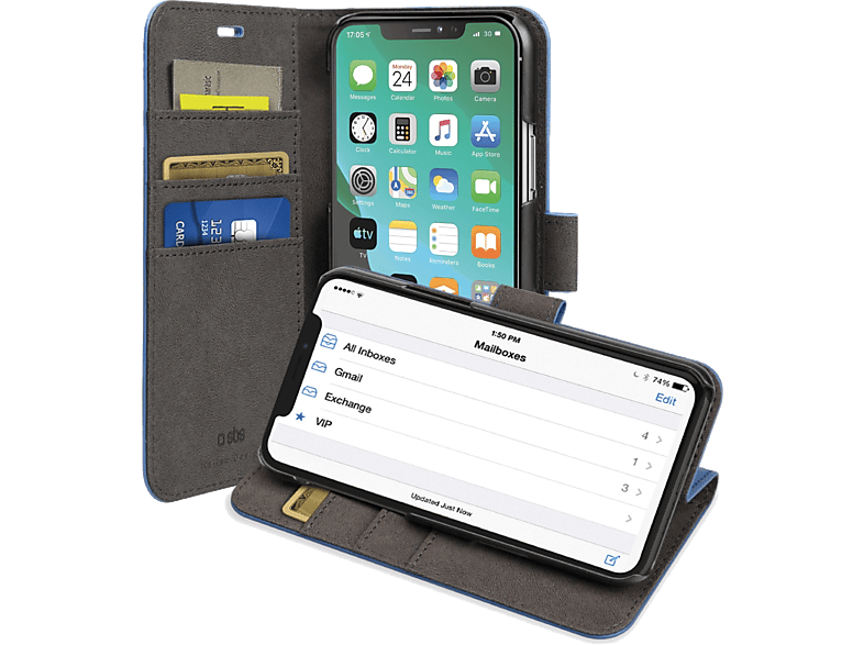 SBS Flip cover Wallet Case Stand iPhone 11 Pro Blauw (TEBKWALIP5819B)