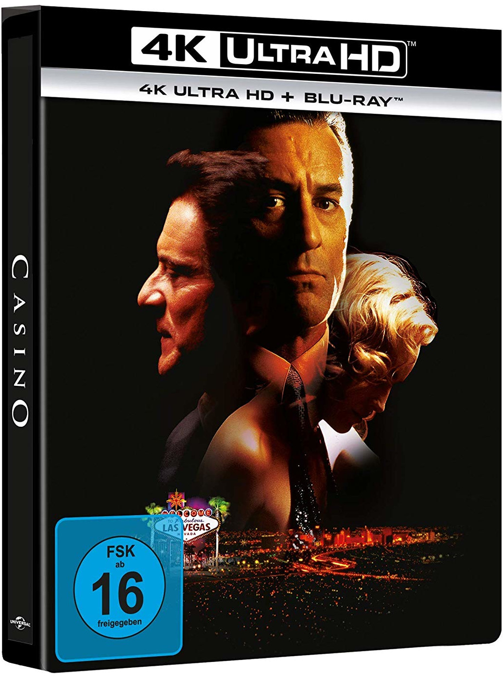 Couverture du film Casino. Visages d'acteurs. Titre : Casino. 4K Ultra HD Blu-ray.