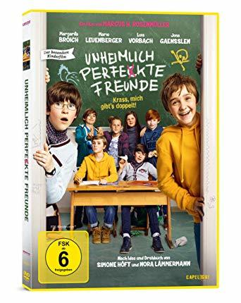 DVD-Cover mit Kindern am Schreibtisch. Text: Unheimlich Perfekte Freunde.