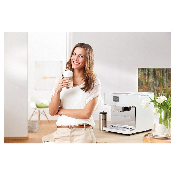 Cafetera superautomática - Miele CM7550, CM Touch, AromaticSystem, OneTouch for Two, Wi-Fi, Blanco