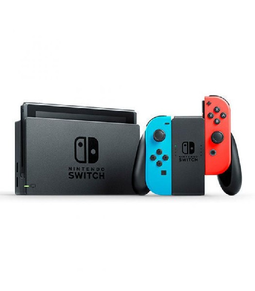 Consola - Nintendo Switch Modelo 2019, 6.2", Joy-Con, Azul y Rojo Neón