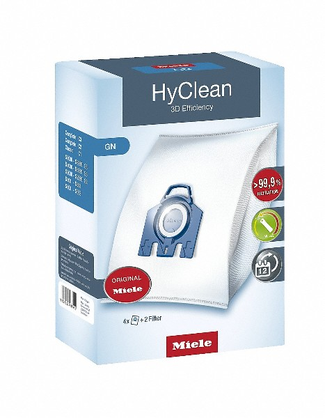 Bolsas De Aspiradora miele gn hyclean 3d efficiency 4 2 filtros 4.5 pack eficiencia para polvo 9917730 con aire y