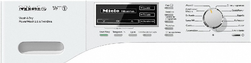 Lavadora secadora - Miele WTH120 WPM PWash 2.0 & TDos, 7 kg, 4Kg, 1600 rpm, Autodosificación, WiFi