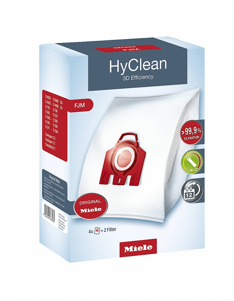 Bolsas De Aspiradora miele hyclean 3d efficiency pack 4 fjm 9917710 siuministro y accesorio para 1 unidad suministro vacuum 2