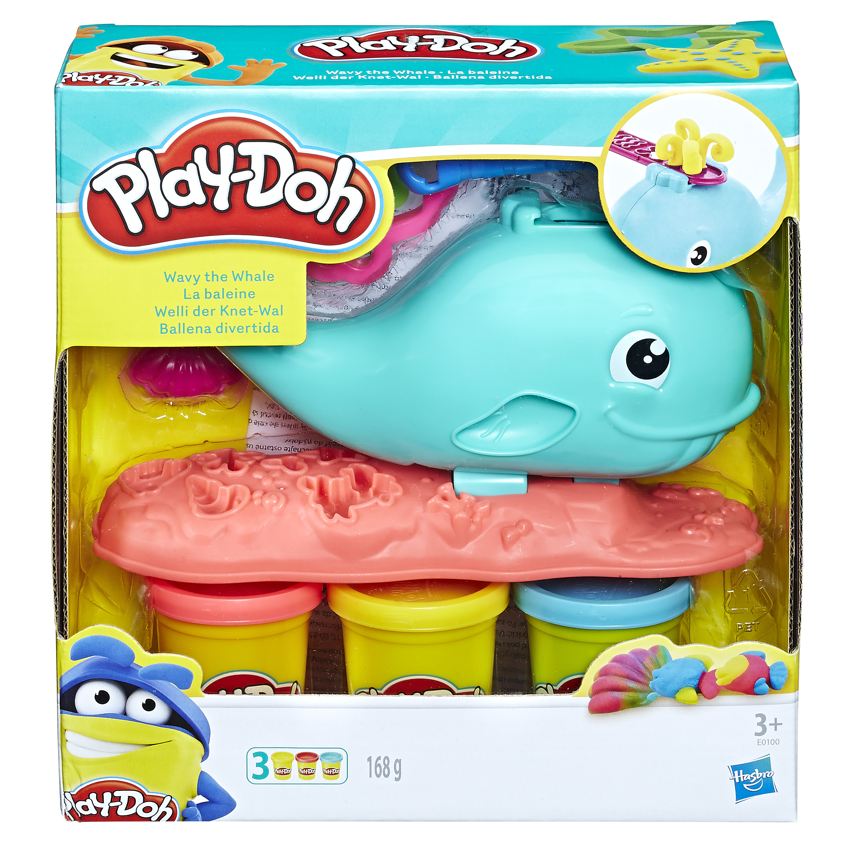 Play-Doh-Spielset mit Walform, Knetfarben und Zubehör.