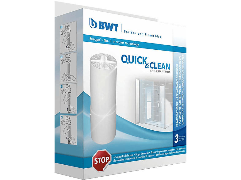 BWT 812915 Quick & Clean 3er, Ersatzkartusche, Weiß