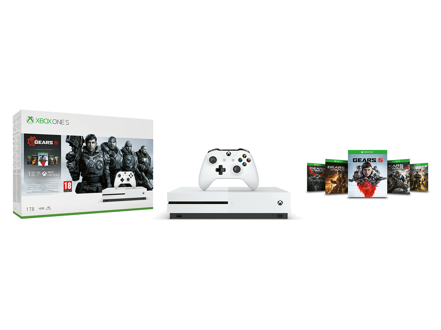 MICROSOFT Xbox One S 1TB + Gears 5