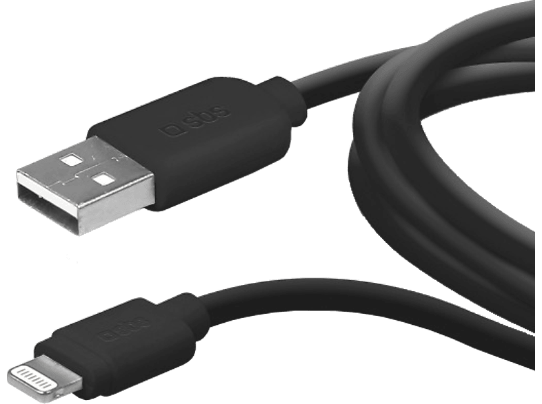 SBS Lightning - USB-kabel 1 m Zwart (TECABLEUSBIP5K)