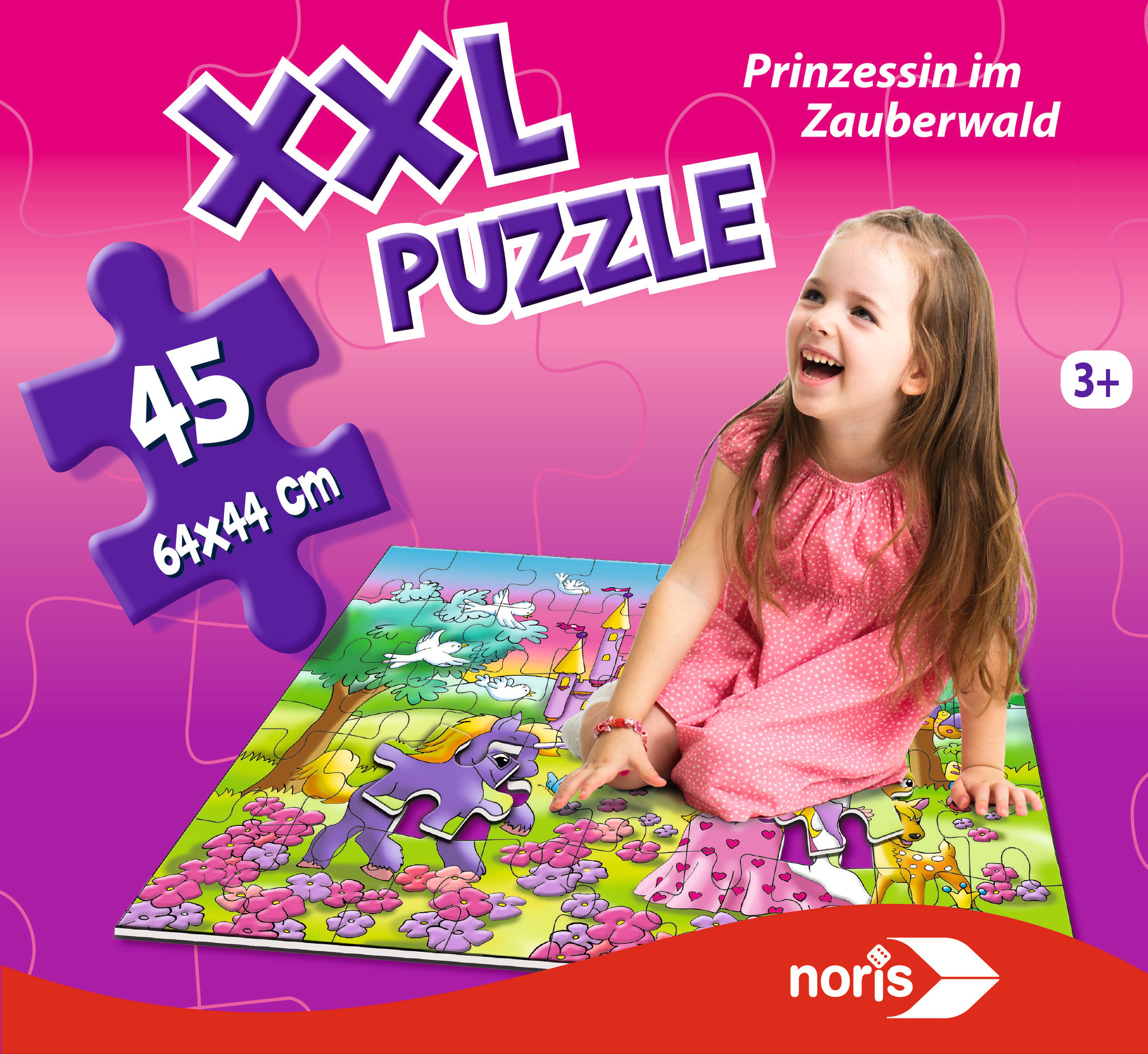 NORIS XXL Puzzle Zauberwald Mehrfarbig Puzzle Prinzessin im