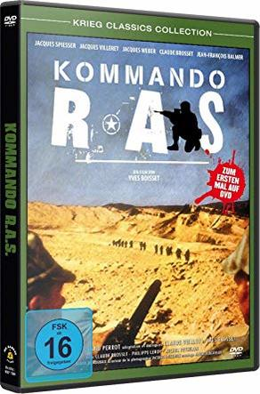 DVD-Cover eines Kriegsfilms. Soldaten vor Wüstenhintergrund. Grüner Rahmen.