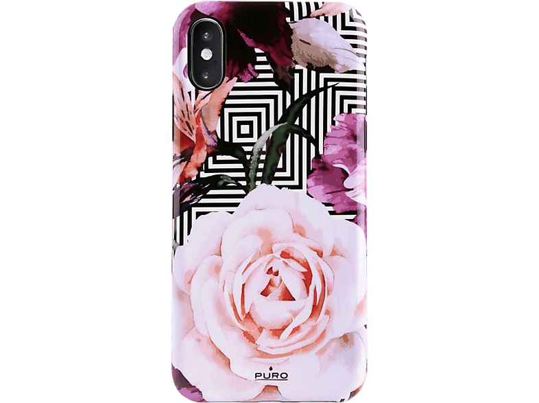 PURO Cover Glam Geo Flowers iPhone X / XS Roze (IPCXCGEOFLO2BLK)