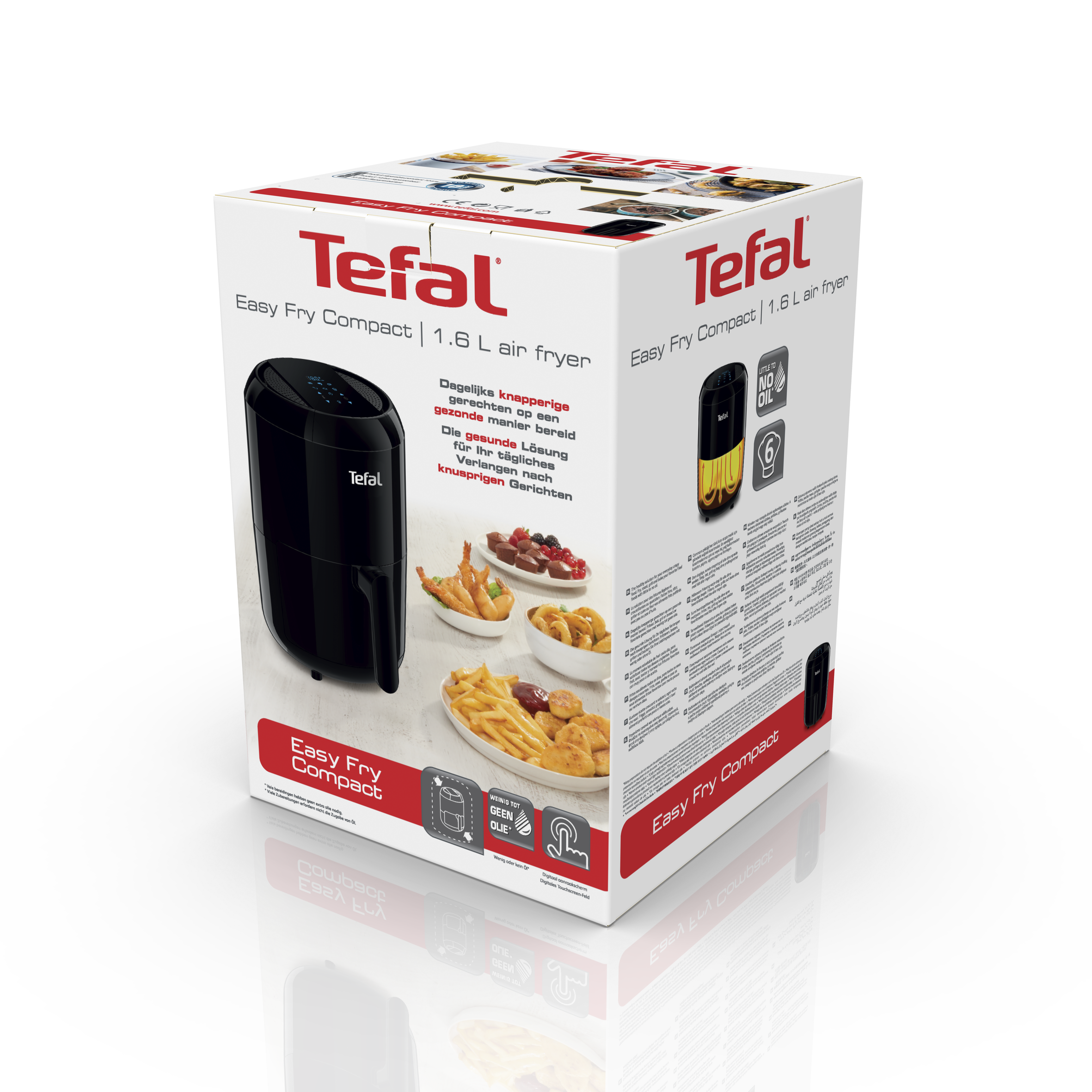 Tefal Easy Fry Compact air fryer box with images of food.