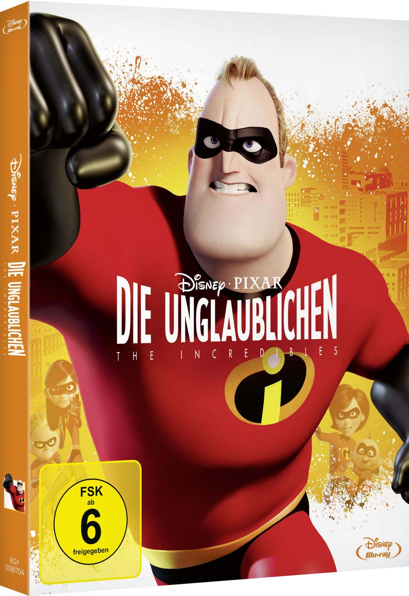 DVD-Cover: Der Incredibles-Filmplakat. Text: Die Unglaublichen.