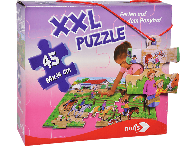 dem auf Puzzle XXL Ferien NORIS Ponyhof Mehrfarbig Puzzle