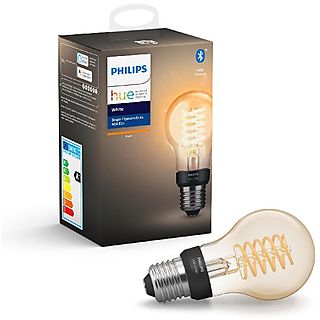 Bombilla Bluetooth - Philips Hue, Filamento estándar LED E27, Luz blanca cálida, Domótica