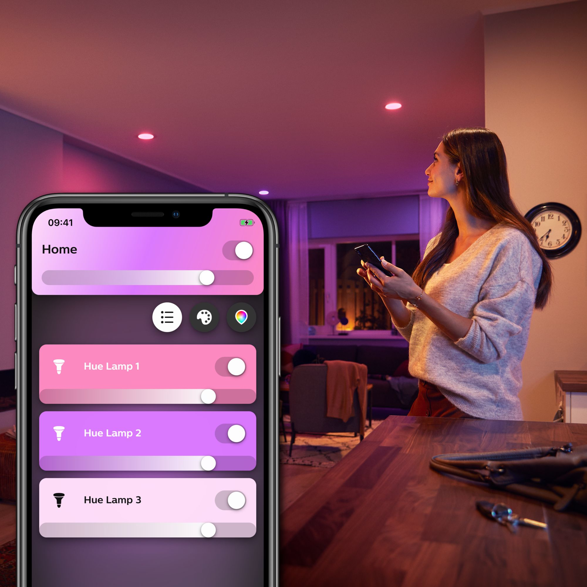 Bombilla Bluetooth - Philips Hue LED GU10, Luz blanca y color, Domótica