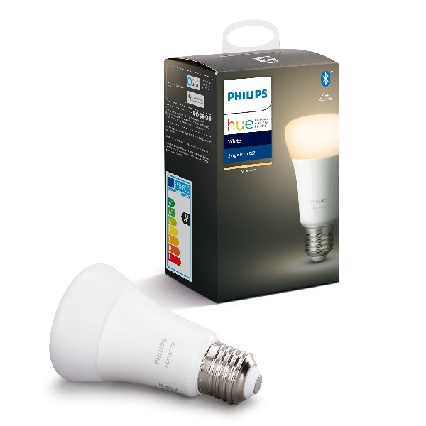 Bombilla Bluetooth - Philips Hue LED E27, Luz blanca cálida, Domótica