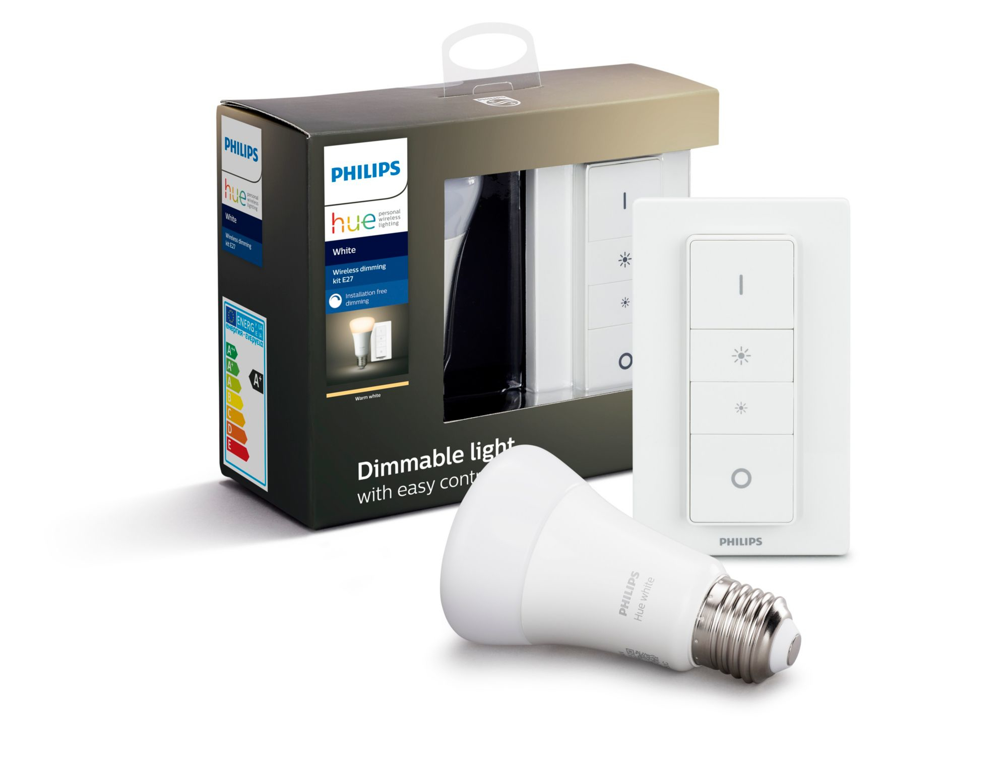 Bombilla Led Inteligente philips hue e27 mando kit white 9w bluetooth y luz blanca con compatible alexa google