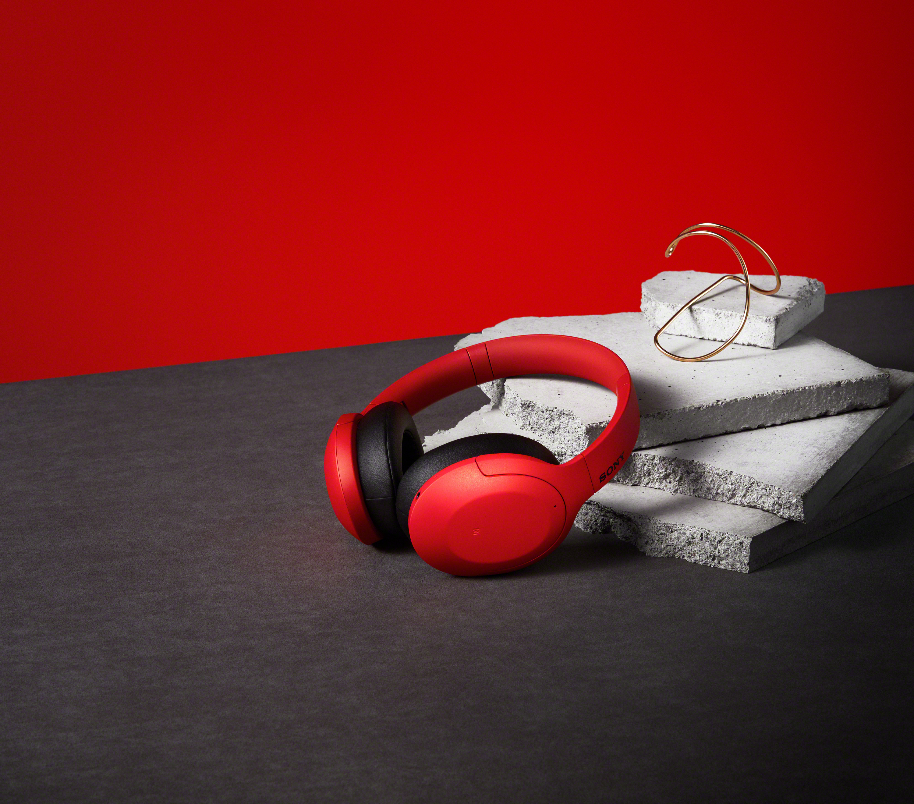 SONY h.ear on 3 WH-H910N, Over-ear Kopfhörer Bluetooth Rot