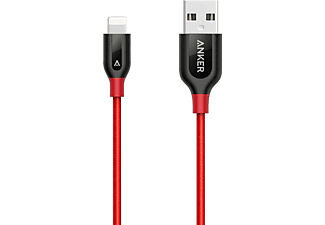 ANKER PowerLine+ MFI 0.9m Lightning Kablo Örgülü Kırmızı