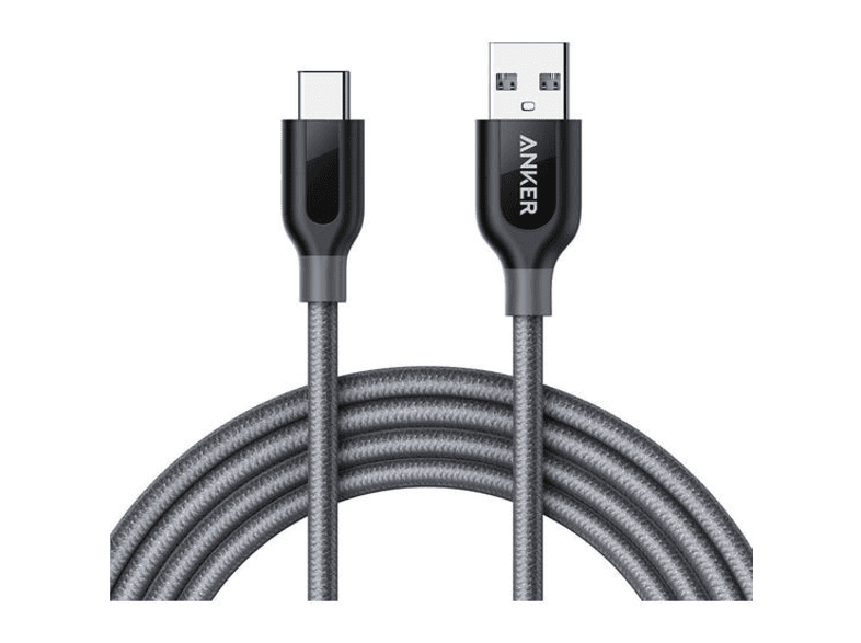 Anker Powerline 0 9m Orgulu Tasima Cantali Type C Kablo Siyah Sarj Cihazlari
