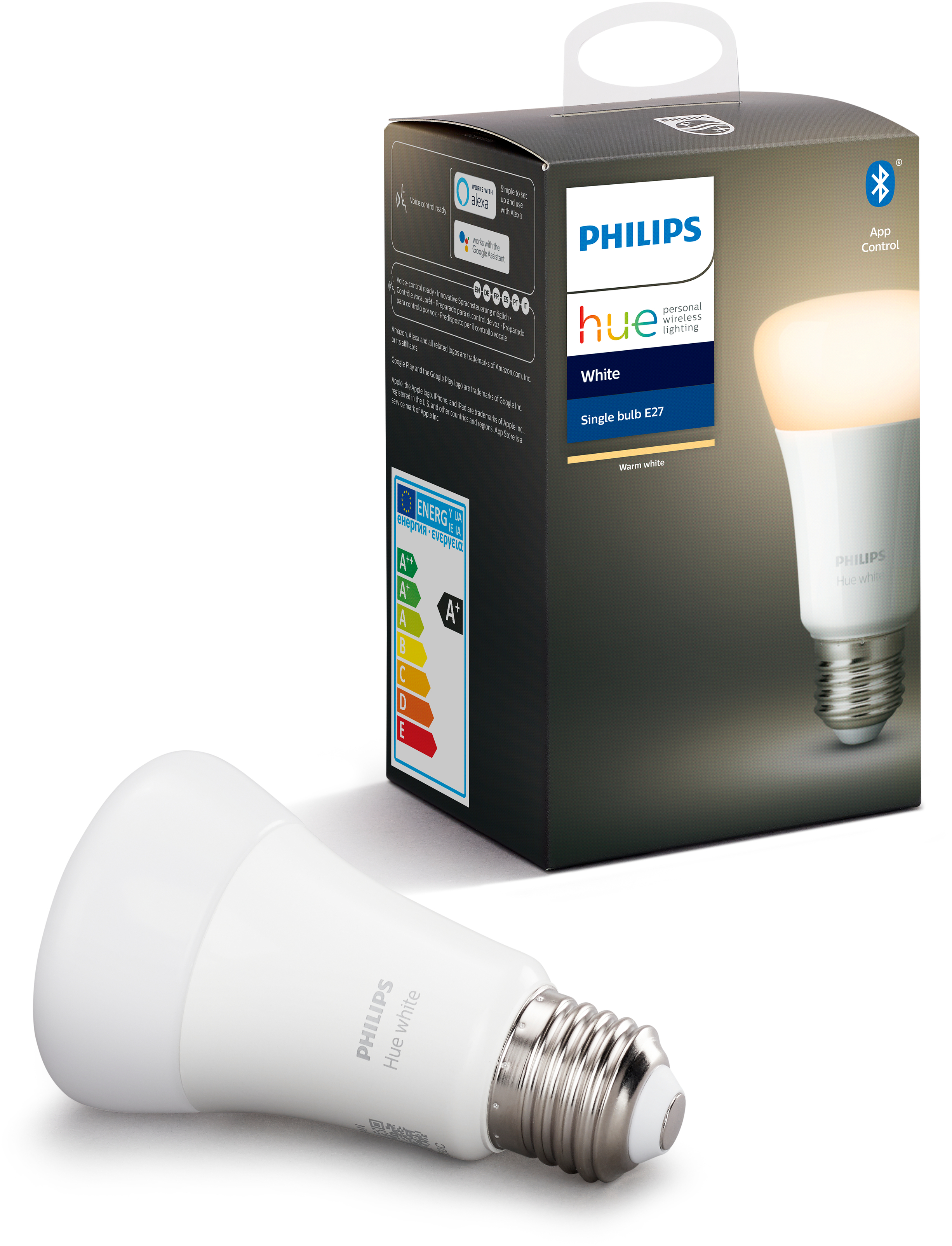 PHILIPS Hue White E27 Bluetooth LED Lampe Warmweiß