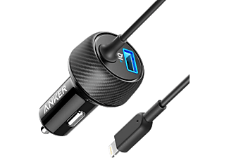 ANKER PowerDrive2 Elite 2 Port 24W Dahili Lightning Kablo Araç Şarj Cihazı Siyah