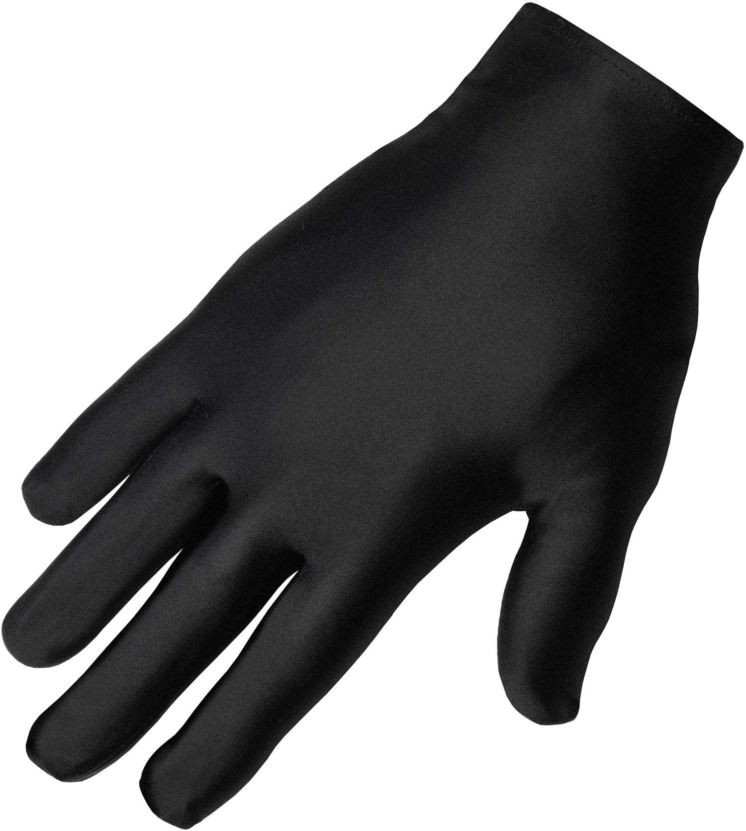 A black glove, isolated on a white background.