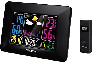 SENCOR SWS 4660 Időjárás állomás rádióvezérelt órával, színes kijelzővel, fekete