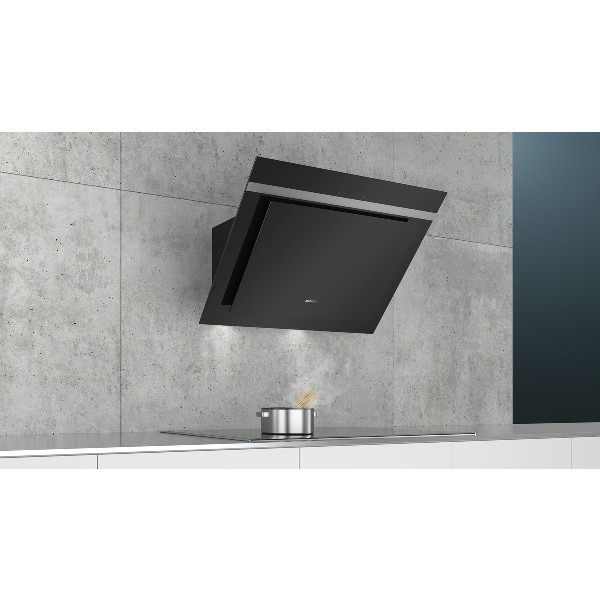 Campana decorativa - Siemens LC87KHM60, Decorativa, 4 velocidades, 260 W, 680 m³/h, 65 dB, Negro