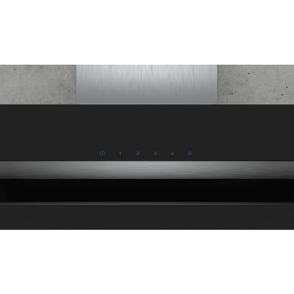 Campana decorativa - Siemens LC87KHM60, Decorativa, 4 velocidades, 260 W, 680 m³/h, 65 dB, Negro