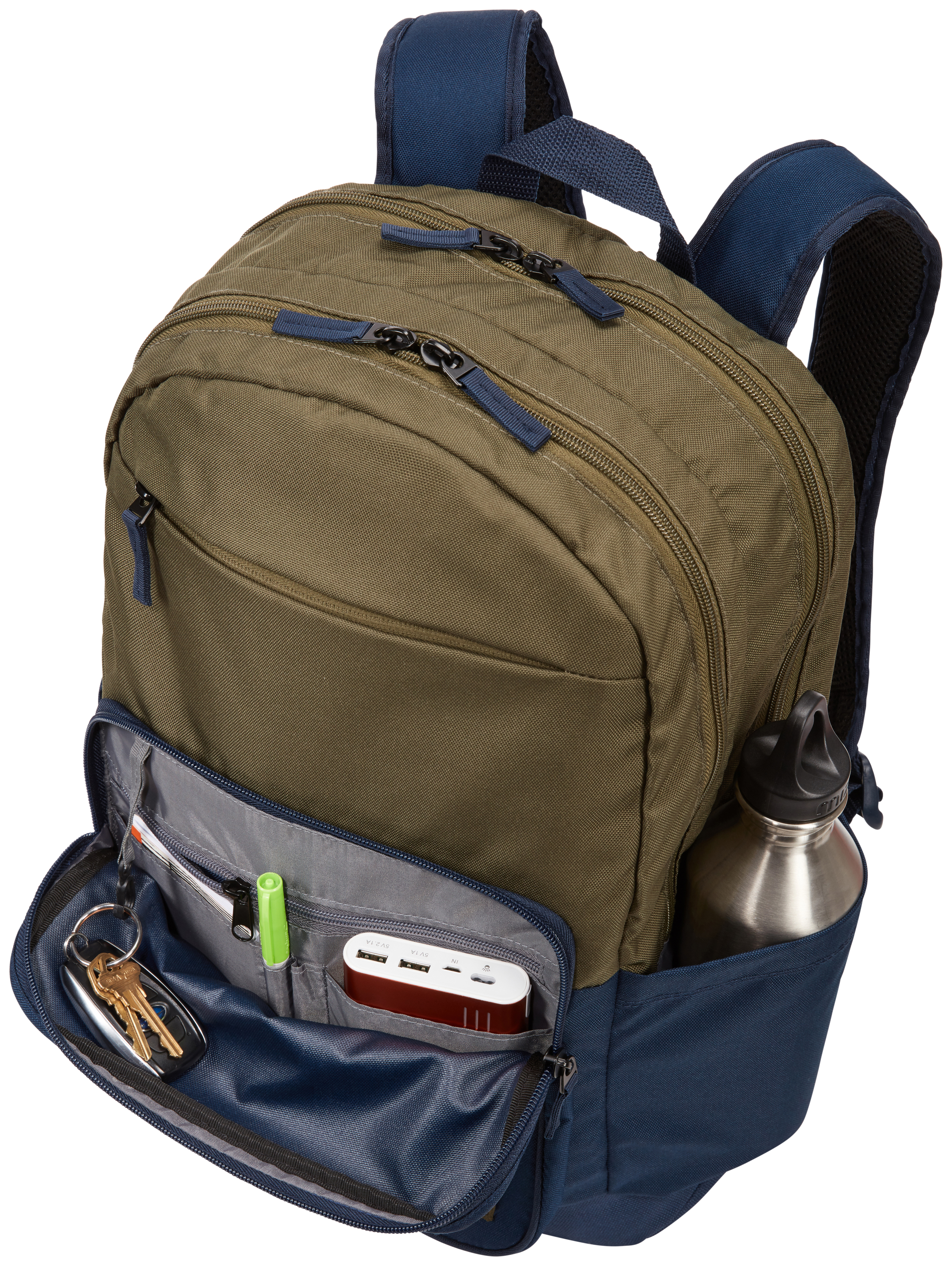 CASELOGIC Query 15.6" Uyumlu Laptop Sırt Çantası Olive/Lacivert