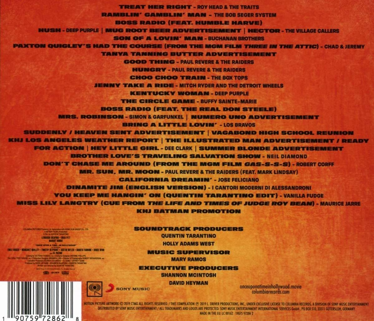 Rückseite des Filmsoundtracks mit Text und Credits.