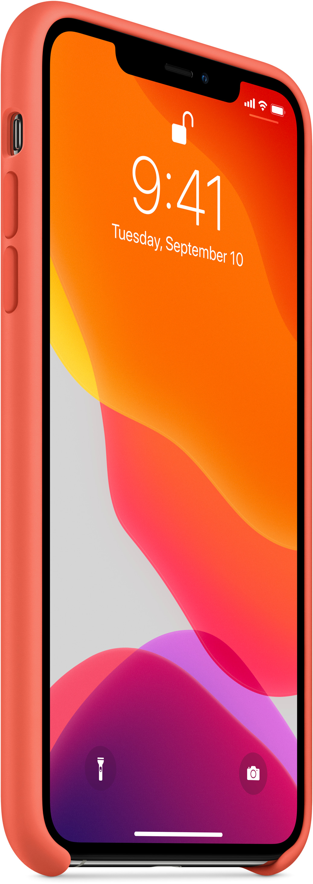 APPLE Silikon Case in Clementine (Orange) für iPhone 11 Pro Max (MX022ZM/A), für Apple iPhone 11 Pro Max, Orange