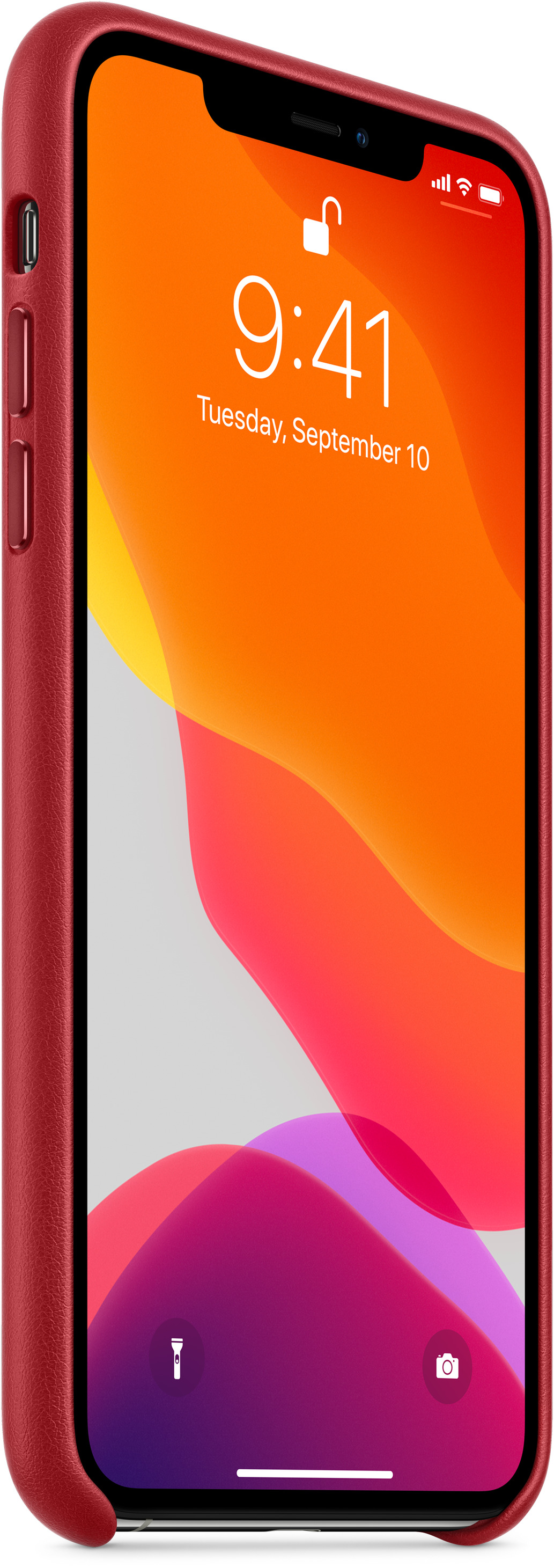 APPLE Leder Case in (PRODUCT)RED für iPhone 11 Pro Max (MX0F2ZM/A), für Apple iPhone 11 Pro Max, Rot