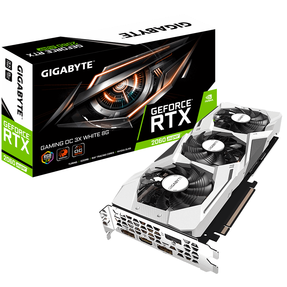 GIGABYTE GeForce® RTX 2060 SUPER™ Gaming 3X White OC 8GB (GV-N206SGAMINGOC WHITE-8GD) (NVIDIA, Grafikkarte)