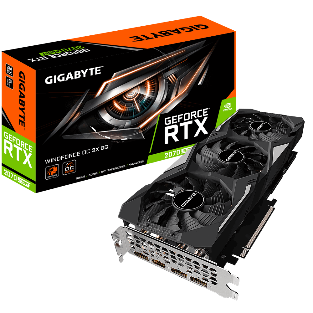 GIGABYTE GeForce® RTX 2070 SUPER™ Windforce 3X OC 8GB (GV-N207SWF3OC-8GD) (NVIDIA, Grafikkarte)