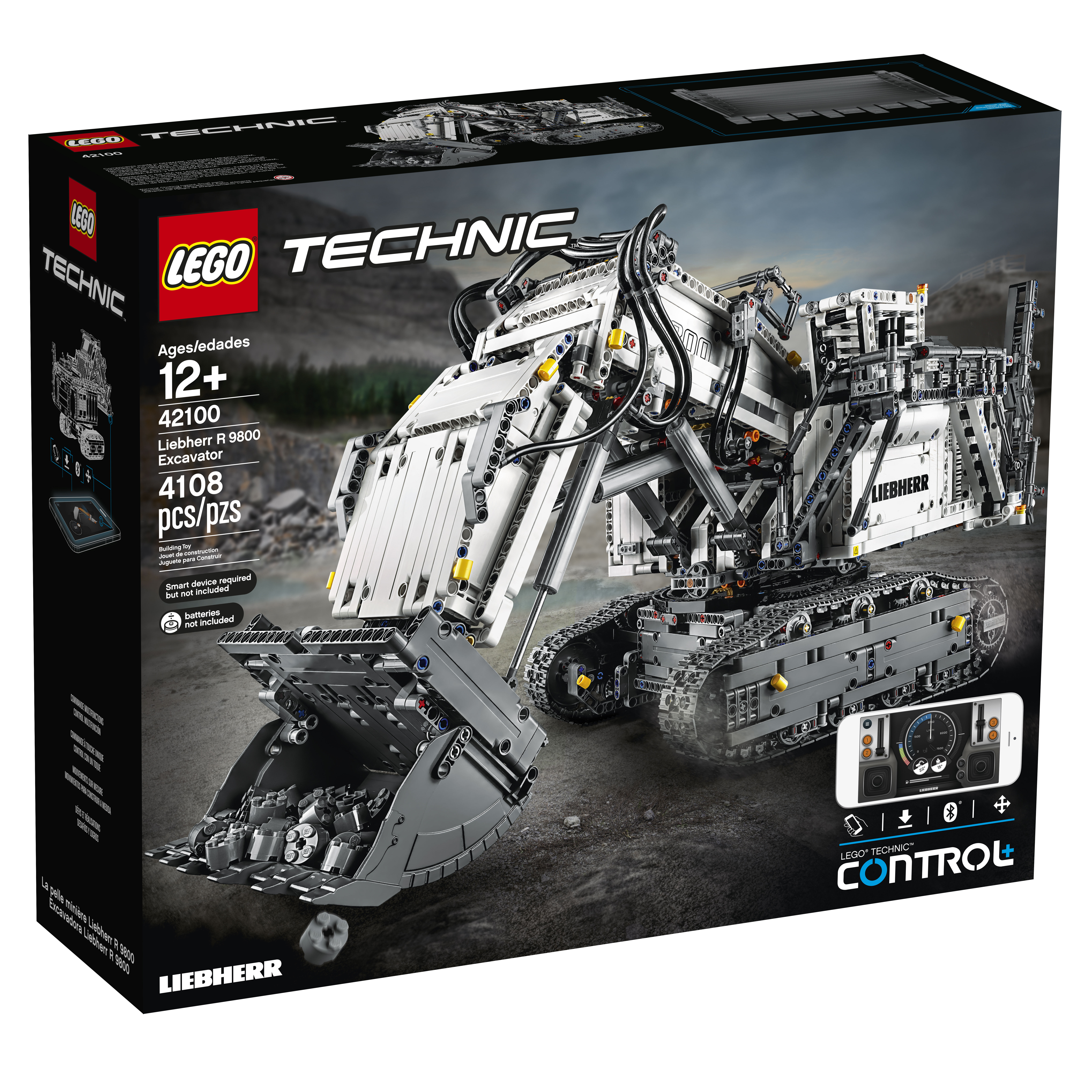 LEGO 42100 Liebherr Bagger R 9800 Bausatz, Mehrfarbig