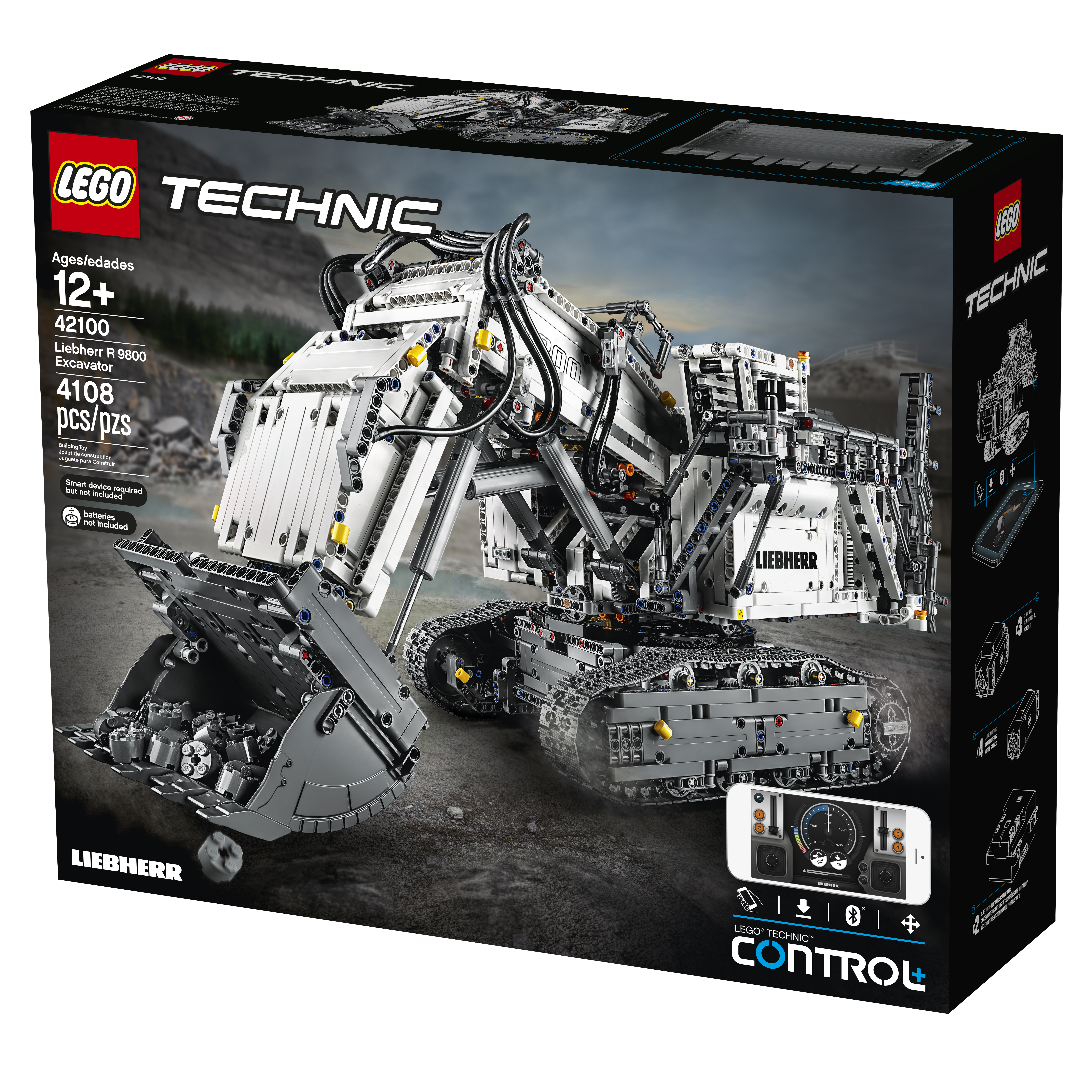 LEGO 42100 Liebherr Bagger R 9800 Bausatz, Mehrfarbig