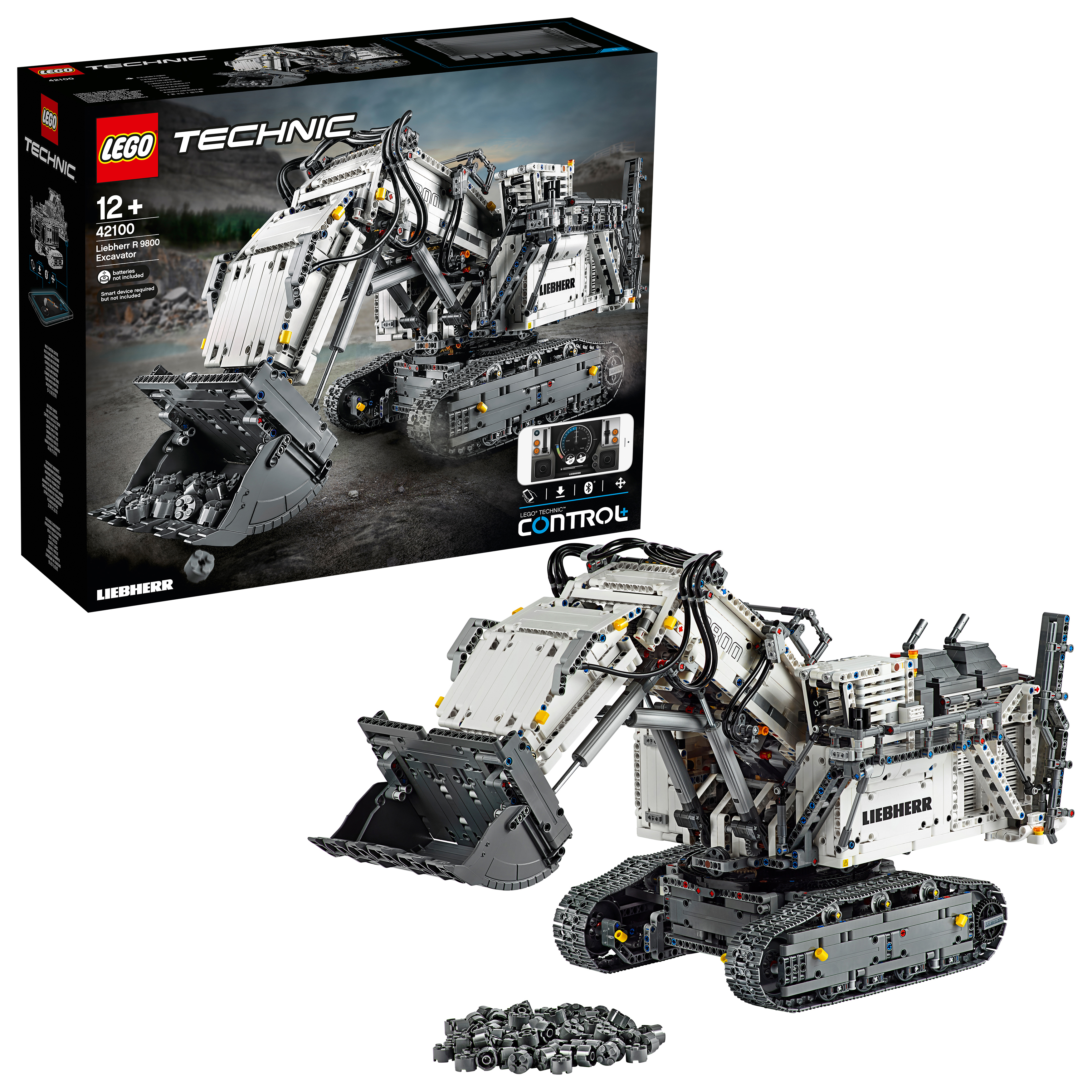 LEGO 42100 Liebherr Bagger R 9800 Bausatz, Mehrfarbig