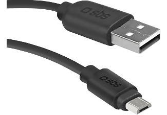 SBS USB-kabel - microUSB 2 m Zwart (TECABLEMICRO2K)