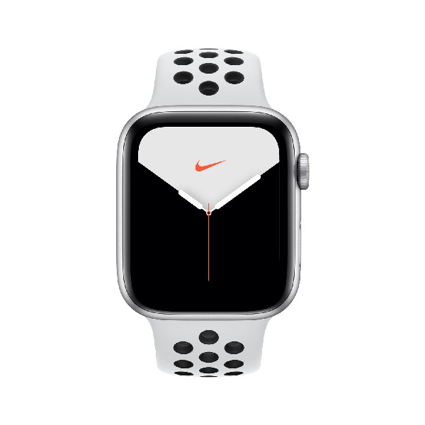 Apple Watch Nike Series 5, Chip W3, 44 mm, GPS, Caja aluminio plata, Correa Nike platino y negro