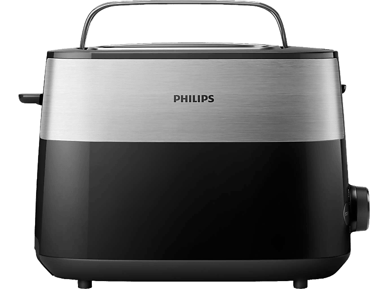 Philips HD2516/90 Toaster (Schwarz, Edelstahl, 830 Watt, Schlitze: 2)