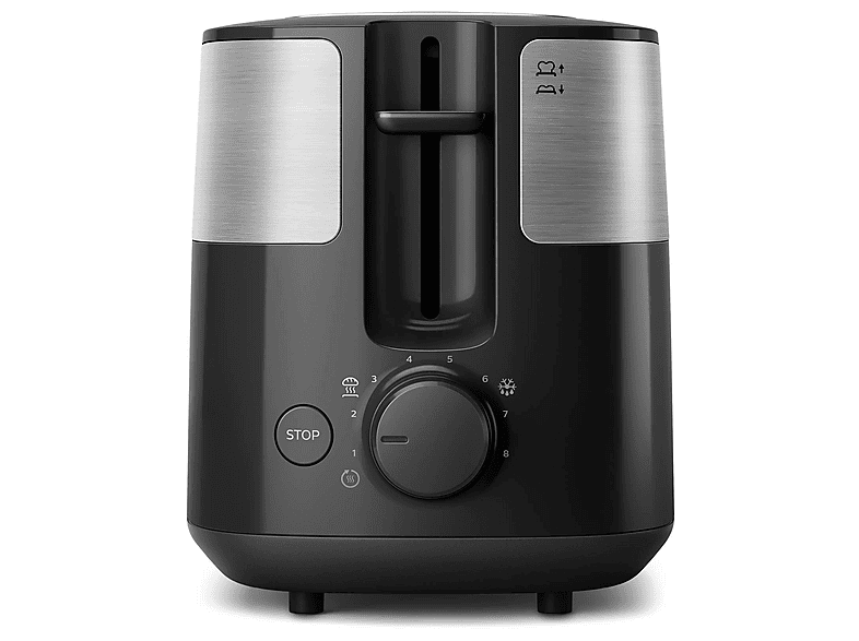 Philips HD2516/90 Toaster (Schwarz, Edelstahl, 830 Watt, Schlitze: 2) — Foto 2 von 5