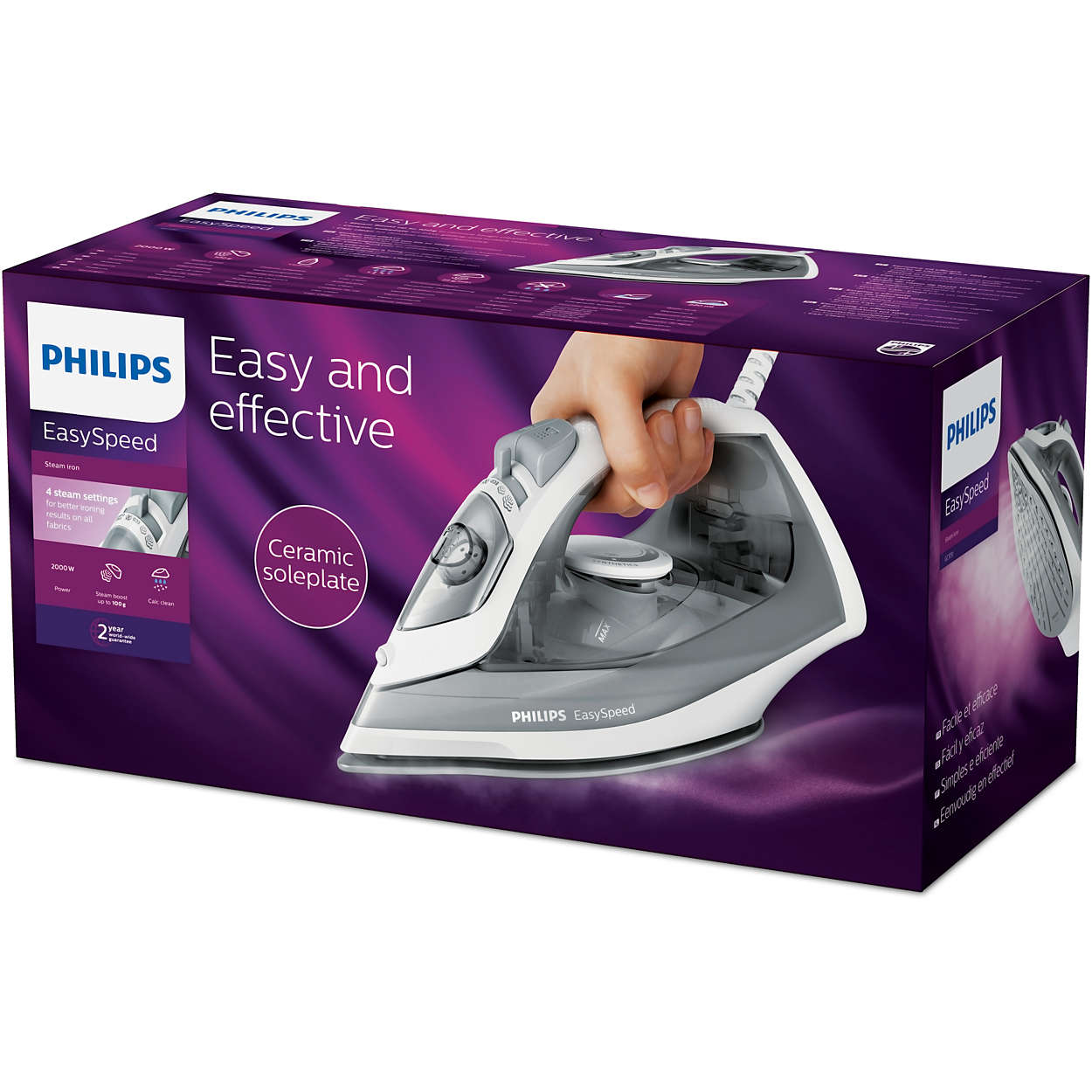 PHILIPS GC1751/80 Dampfbügeleisen (2000 Watt, Grau)