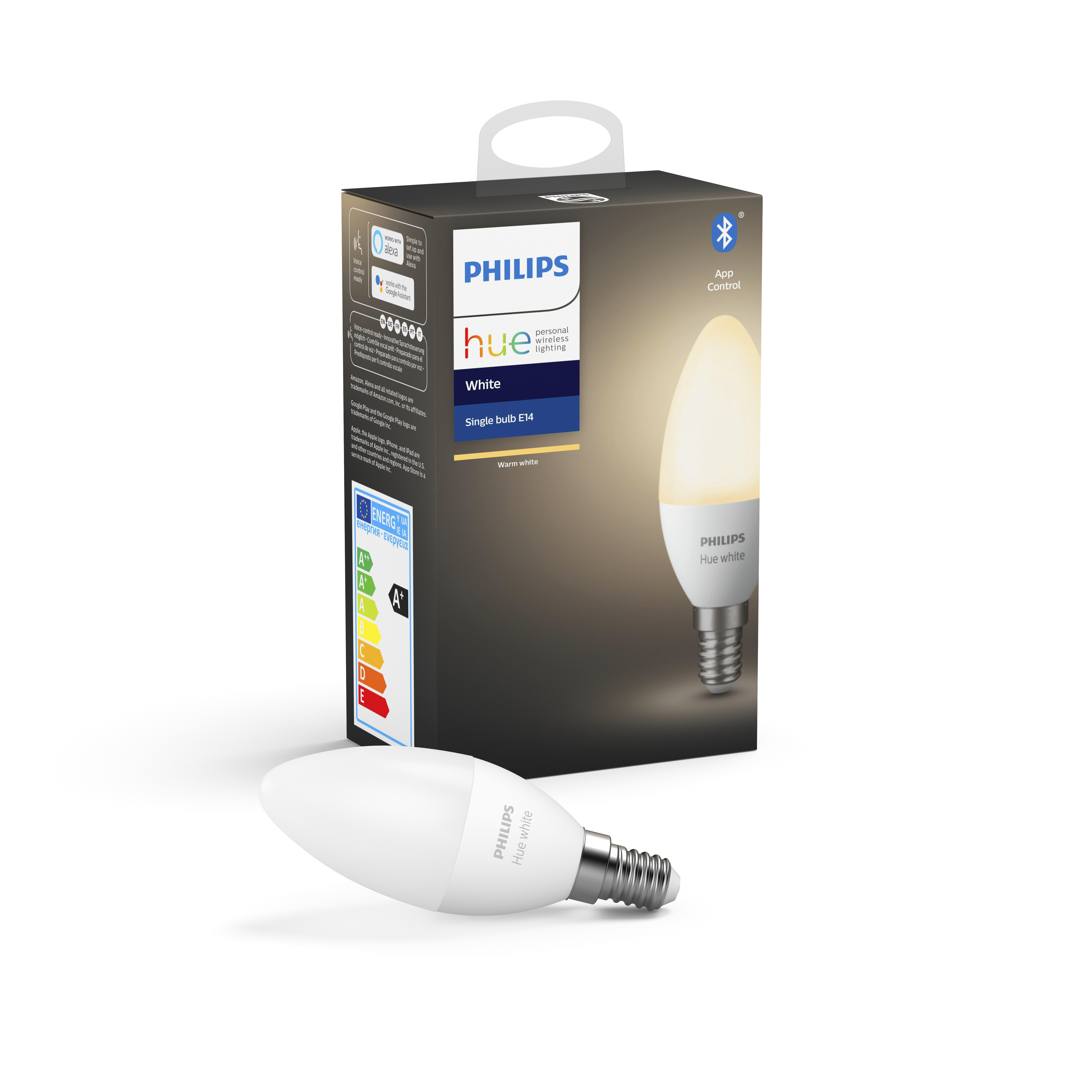 PHILIPS Hue White E14 Einzelpack Bluetooth LED Lampe Warmweiß