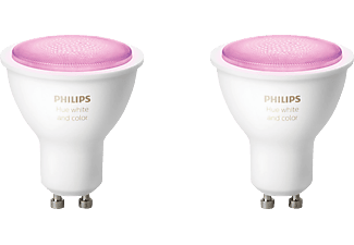 PHILIPS Hue White & Col. Amb. GU10 Doppelpack Bluetooth LED Lampen Mehrfarbig