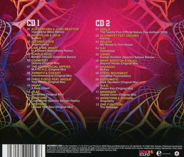 CD-Cover mit Musiktiteln und Künstlernamen, verschiedenen Farben und Grafiken.