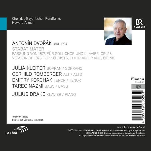 CD-Cover mit Text: Antonín Dvořák, Stabat Mater, und Künstlerinformationen.